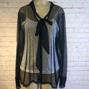Lane Bryant Black sheer top